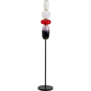 Lampadaire en verre teint et acier noir