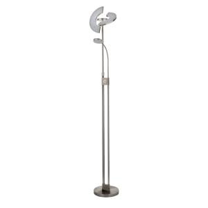 Lampadaire et liseuse led métal nickel satiné et chromé - H…