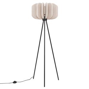 Lampadaire feutre/acier beige/noir H 134 cm