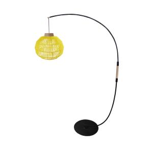 Lampadaire ficelle de coton jaune 245  cm