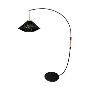 Lampadaire ficelle de coton noir 255  cm