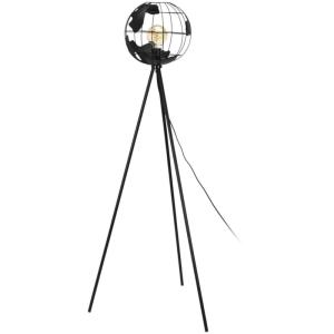 Lampadaire globe 30x30x158 cm en métal noir