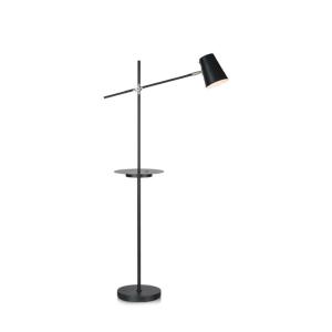 Lampadaire liseuse avec tablette et port USB noir H144cm