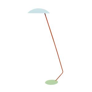 Lampadaire liseuse métal multicolore abat-jour bleu