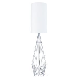Lampadaire   métal aluminium  abat-jour tissu  blanc