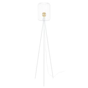 Lampadaire  métal blanc abat-jour  filaire blanc