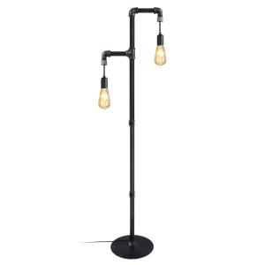 Lampadaire métal H155cm noir;Abat-jour: ampoule