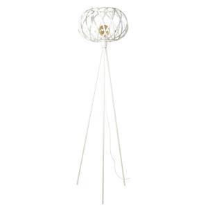 Lampadaire métal H166cm ivoire;Abat-jour: blanc ivoire