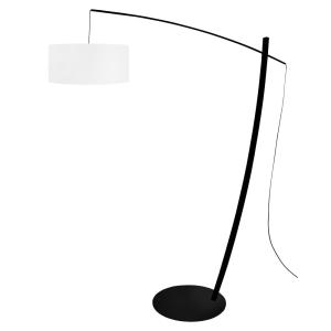 Lampadaire métal H170cm noir;Abat-jour:  blanc