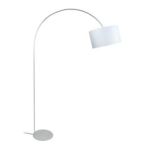 Lampadaire  métal H190cm alu.;Abat-jour: blanc