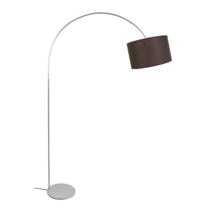 Lampadaire métal H190cm alu.;Abat-jour: marron