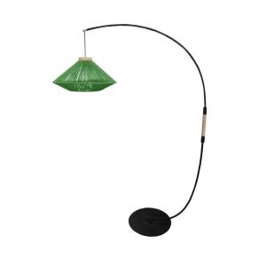 Lampadaire métal H195cm noir ;Abat-jour: vert