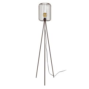 Lampadaire  métal marron  abat-jour  filaire marron