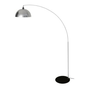 Lampadaire métal noir abat-jour chrome