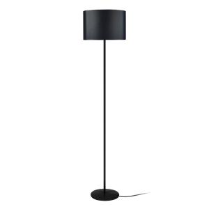 Lampadaire  métal noir  abat-jour tissu noir