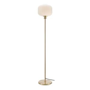 Lampadaire métal verre h140cm laiton