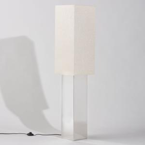 Lampadaire rectangulaire effet miroir et abat-jour en polye…