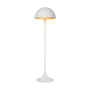 Lampadaire rond en lin blanc, H 140 cm