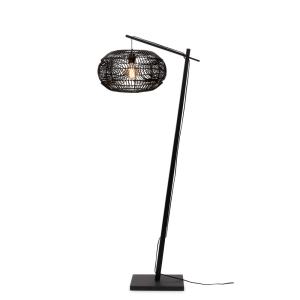 Lampadaire rotin noir Ø48cm