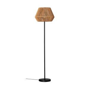 Lampadaire salon effet rotin naturel