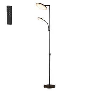 Lampadaire sur pied hauteur ajustable tête pivotante noir