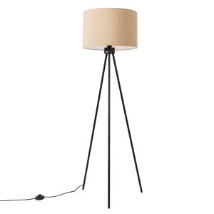 Lampadaire tissu/PVC/acier taupe/noir H 135 cm