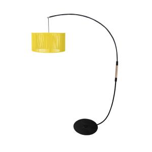 Lampadaire TOSEL ,métal,Jaune ,H195xD43x P 110cm