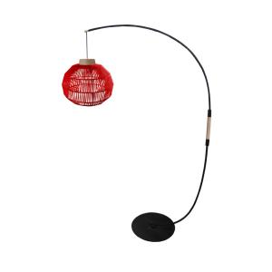 Lampadaire TOSEL ,métal,Rouge ,H195xD43xP110cm