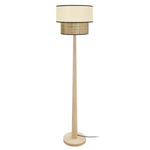 Lampadaire trepied bois H162cm naturel;Abat-jour: beige