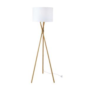 Lampadaire trépied en bambou abat-jour blanc H154