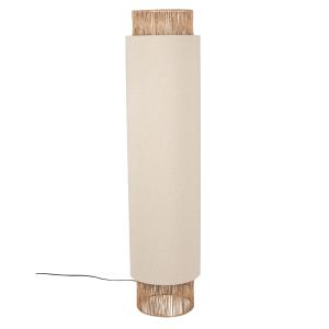 Lampadaire tube en lin et jute H126