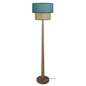 Lampadaire vertical bois foncé et vert D40xP40xH158 cm