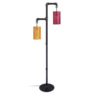 Lampadaire vertical métal noir cuivre D32xP32xH155 cm