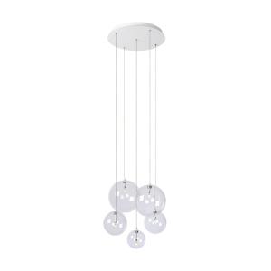 Lampe à lampe suspendue en noir H140cm en métal et verre