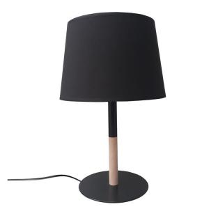 Lampe à poser acier bois h39.5cm bois