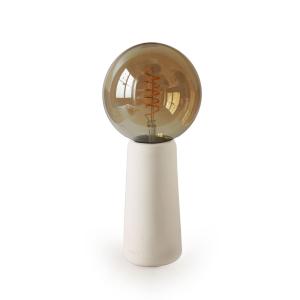 Lampe à poser béton blanc cordon blanc ampoule Edison