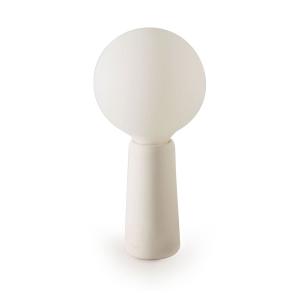 Lampe à poser béton blanc cordon blanc ampoule porcelaine