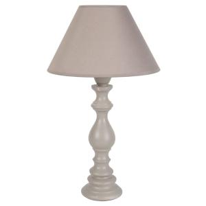 Lampe à poser bois H43cm taupe;Abat-jour: taupe