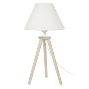 Lampe à poser bois H44cm naturel;Abat-jour:  écru