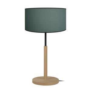 Lampe à poser bois H51cm naturel;Abat-jour: vert pétrole