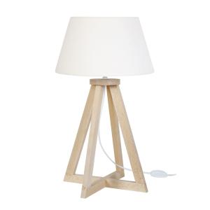Lampe à poser bois H52cm naturel;Abat-jour: écru