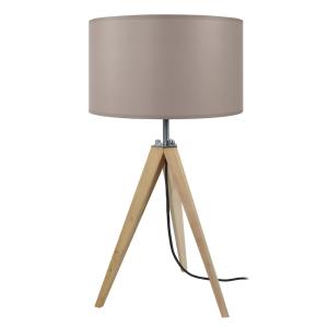 Lampe à poser bois H54cm naturel;Abat-jour: taupe