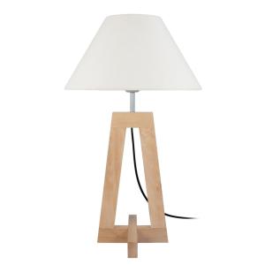 Lampe à poser bois H56cm naturel;Abat-jour:  écru