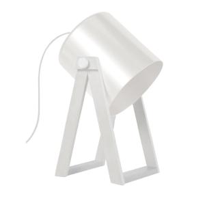 Lampe  à poser bois naturel  Abat-jour métal écru