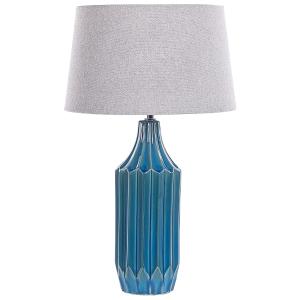 Lampe à poser céramique bleu paon