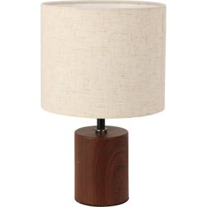 Lampe à poser céramique effet bois et abat-jour beige 18x18…