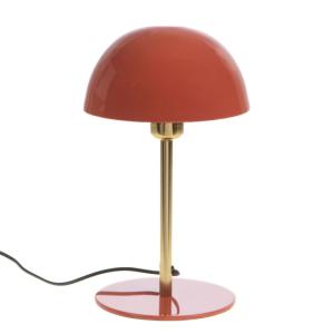 Lampe à poser design tige dorée & abat-jour terracotta