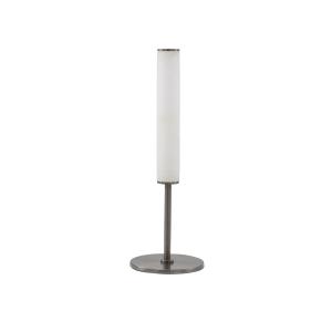 Lampe à poser en albâtre blanc et métal noir - H59 cm