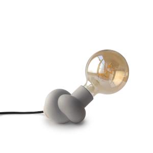 Lampe à poser en béton et bois cordon noir ampoule LED edis…
