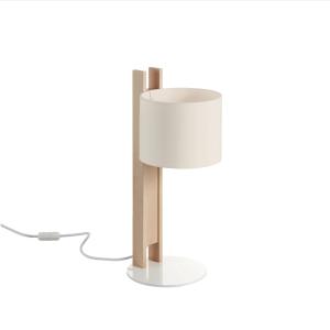 Lampe à poser en bois, Abat-jour beige H : 50cm